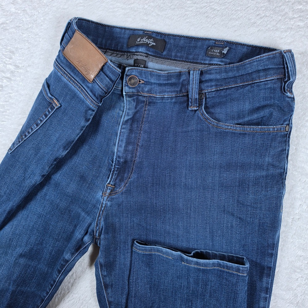 34 Heritage Charisma Mens 42/34(29) Blue Comfort Rise Classic Fit Stretch Jeans